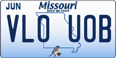 MO license plate VL0U0B