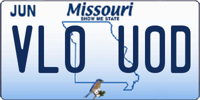 MO license plate VL0U0D