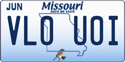 MO license plate VL0U0I