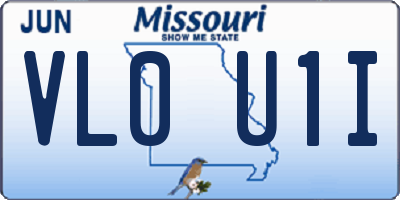 MO license plate VL0U1I
