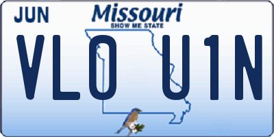 MO license plate VL0U1N