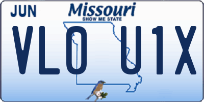 MO license plate VL0U1X