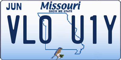 MO license plate VL0U1Y