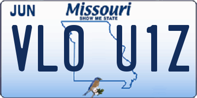MO license plate VL0U1Z