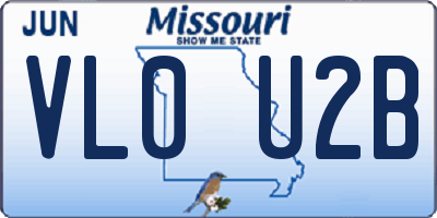 MO license plate VL0U2B