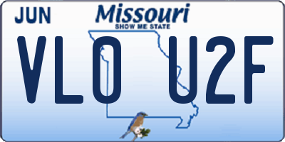 MO license plate VL0U2F