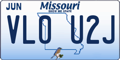 MO license plate VL0U2J