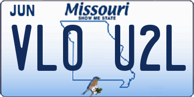 MO license plate VL0U2L