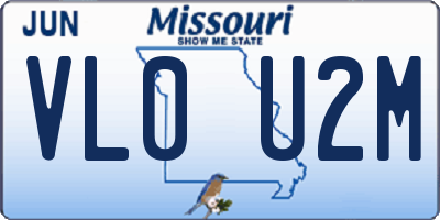 MO license plate VL0U2M