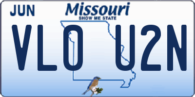 MO license plate VL0U2N