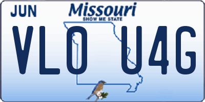 MO license plate VL0U4G