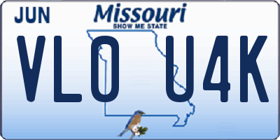 MO license plate VL0U4K