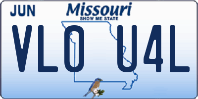 MO license plate VL0U4L