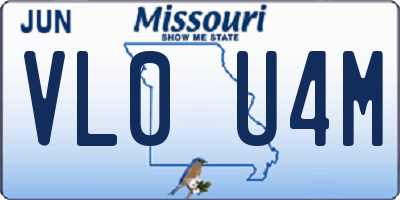 MO license plate VL0U4M