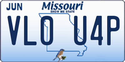 MO license plate VL0U4P