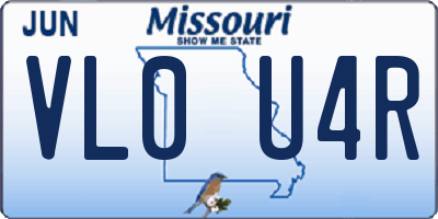 MO license plate VL0U4R