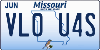 MO license plate VL0U4S