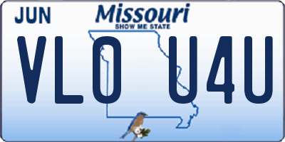 MO license plate VL0U4U