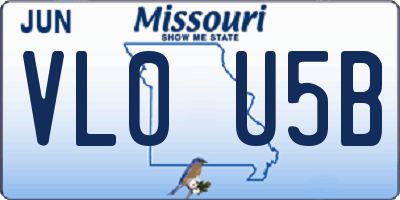 MO license plate VL0U5B