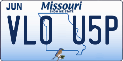 MO license plate VL0U5P