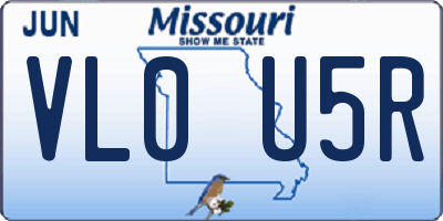 MO license plate VL0U5R