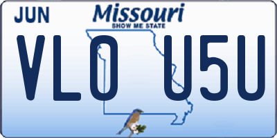 MO license plate VL0U5U