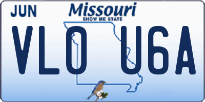 MO license plate VL0U6A