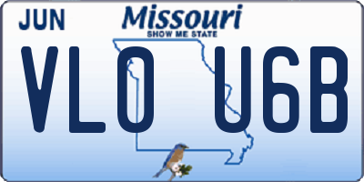 MO license plate VL0U6B
