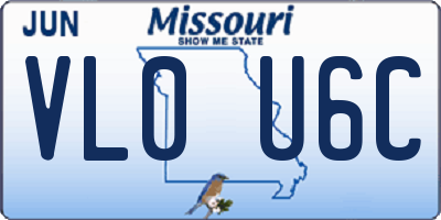 MO license plate VL0U6C
