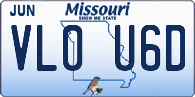 MO license plate VL0U6D