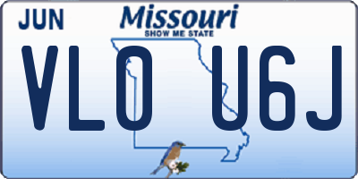MO license plate VL0U6J