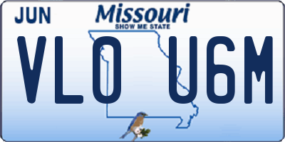 MO license plate VL0U6M