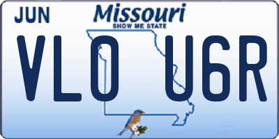 MO license plate VL0U6R