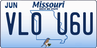 MO license plate VL0U6U