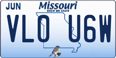 MO license plate VL0U6W