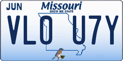 MO license plate VL0U7Y