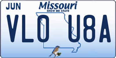 MO license plate VL0U8A