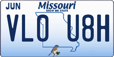 MO license plate VL0U8H