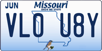 MO license plate VL0U8Y