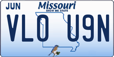 MO license plate VL0U9N