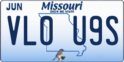 MO license plate VL0U9S