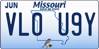 MO license plate VL0U9Y