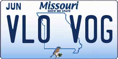 MO license plate VL0V0G