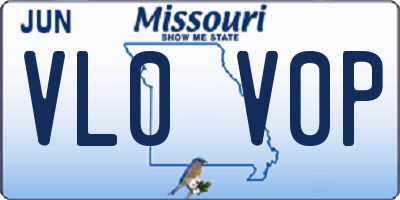 MO license plate VL0V0P