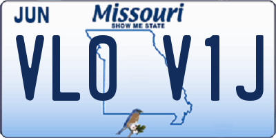MO license plate VL0V1J