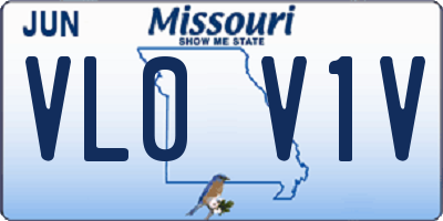 MO license plate VL0V1V