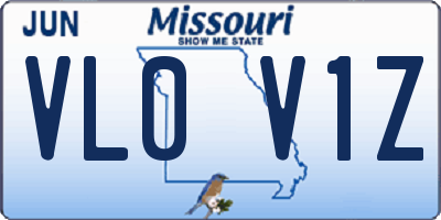 MO license plate VL0V1Z