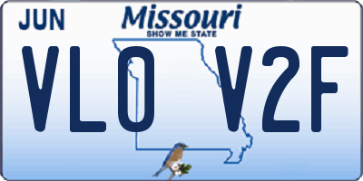 MO license plate VL0V2F