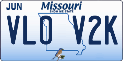 MO license plate VL0V2K