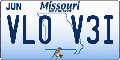 MO license plate VL0V3I